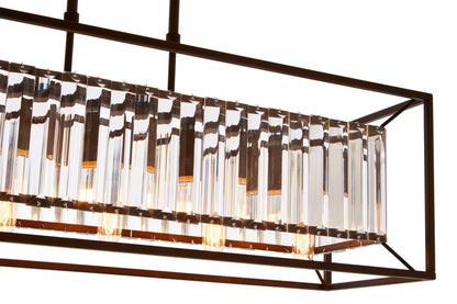 Malone 5 Bulb Dark Bronze and Glass Ceiling Light