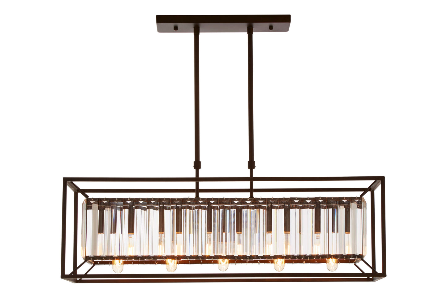 Malone 5 Bulb Dark Bronze and Glass Ceiling Light