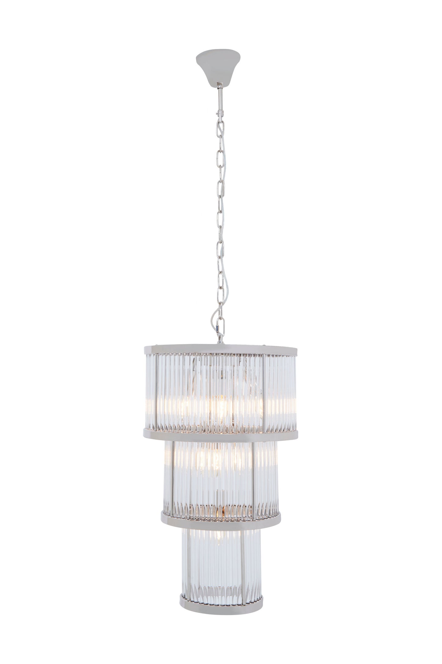 Deco 3 Tier Nickel Finish Chandelier
