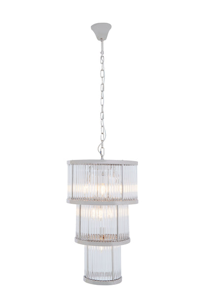 Deco 3 Tier Nickel Finish Chandelier