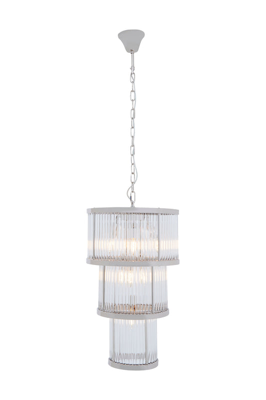 Deco 3 Tier Nickel Finish Chandelier