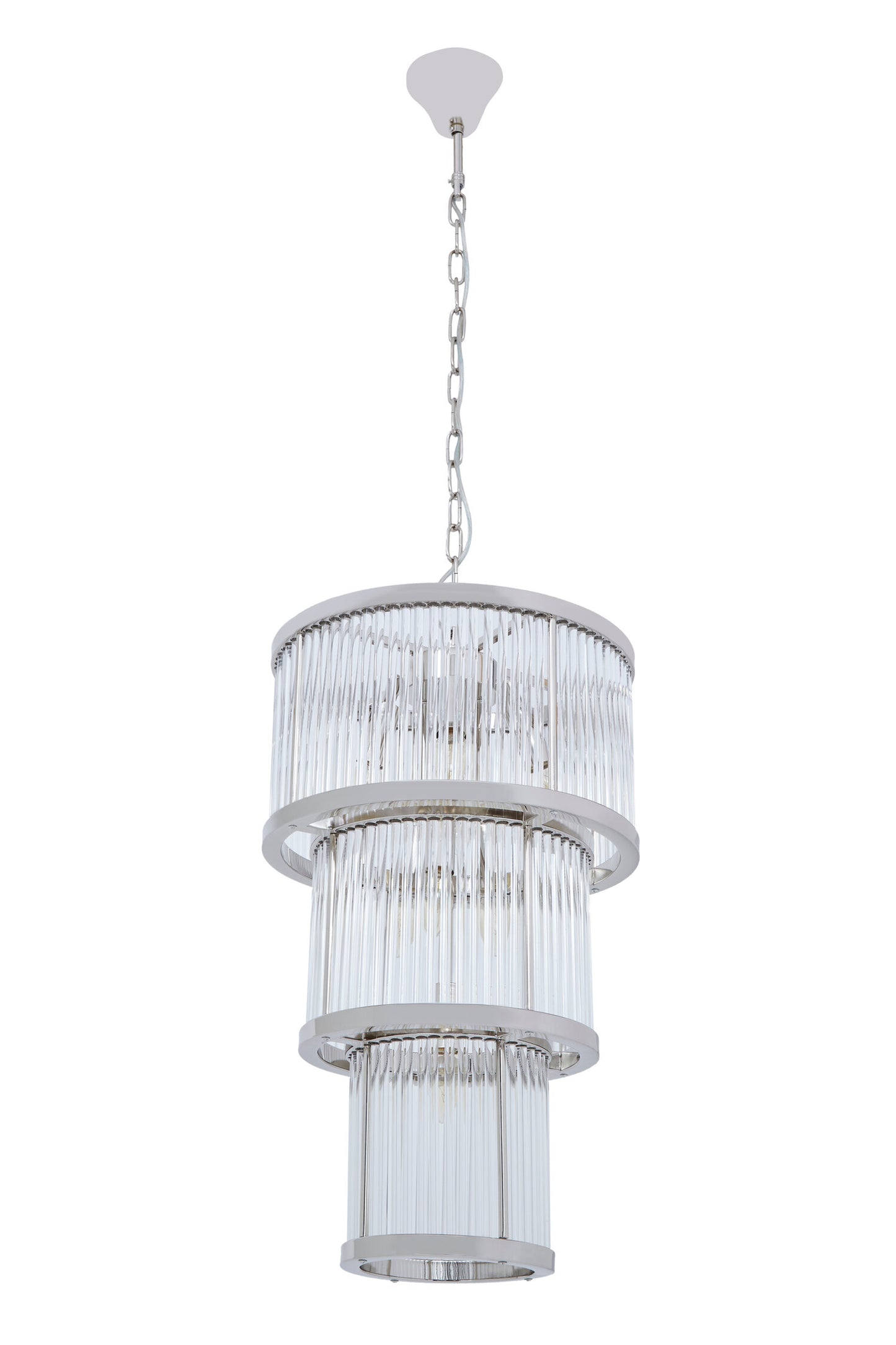 Deco 3 Tier Nickel Finish Chandelier