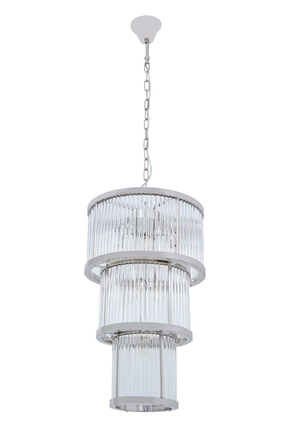Deco 3 Tier Nickel Finish Chandelier