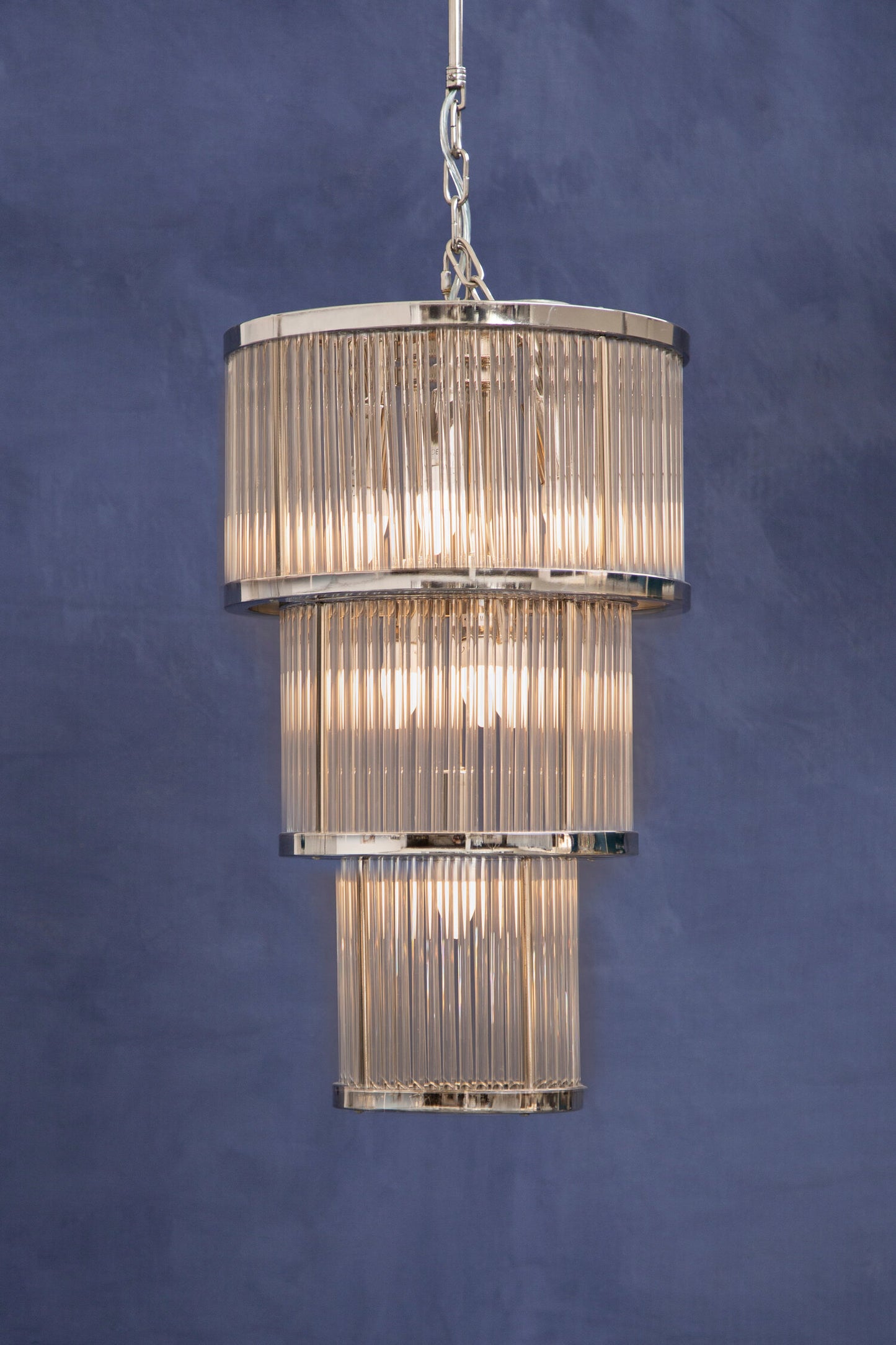 Deco 3 Tier Nickel Finish Chandelier