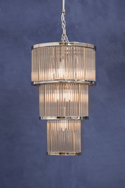 Deco 3 Tier Nickel Finish Chandelier