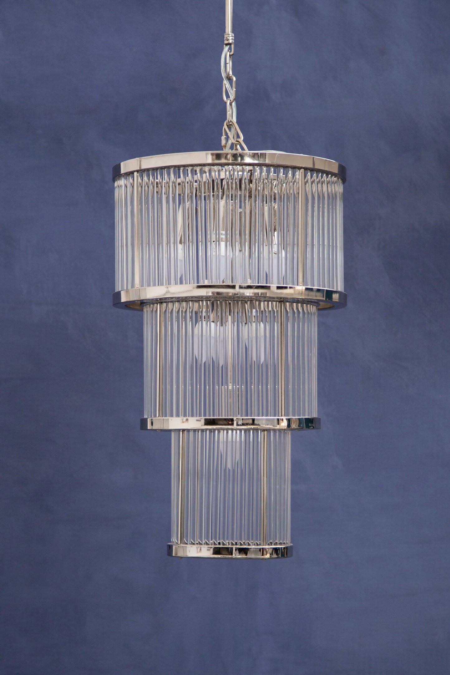 Deco 3 Tier Nickel Finish Chandelier