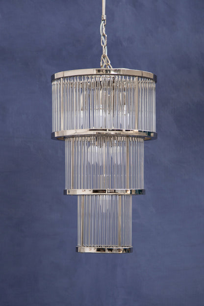 Deco 3 Tier Nickel Finish Chandelier