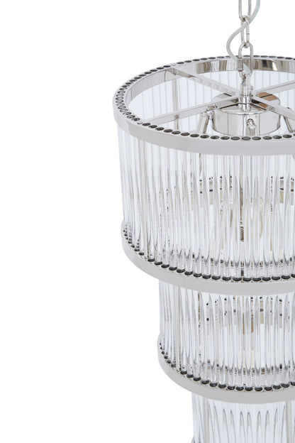 Deco 3 Tier Nickel Finish Chandelier