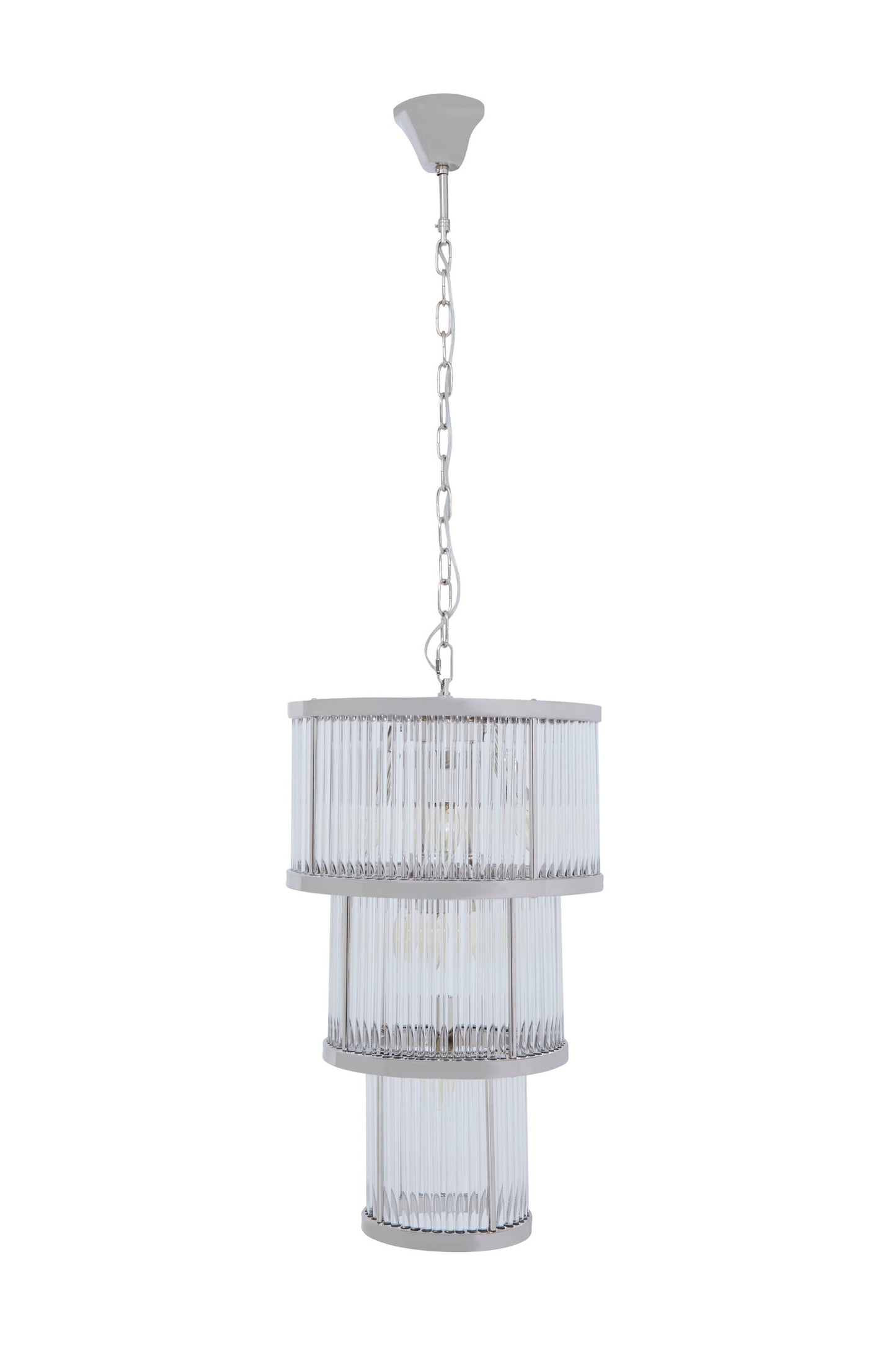 Deco 3 Tier Nickel Finish Chandelier