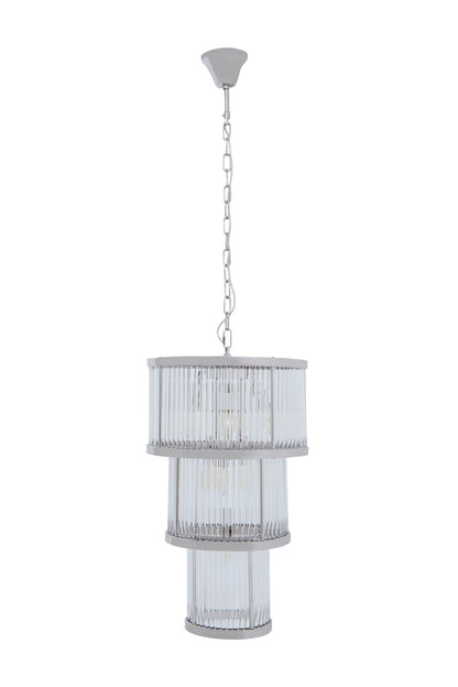 Deco 3 Tier Nickel Finish Chandelier