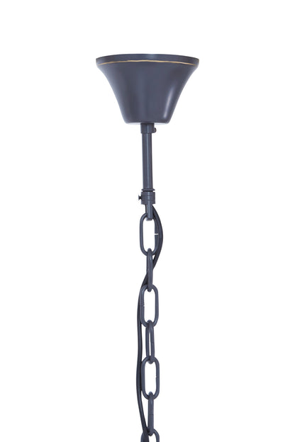 Deco 3 Tier Black Finish Glass Chandelier
