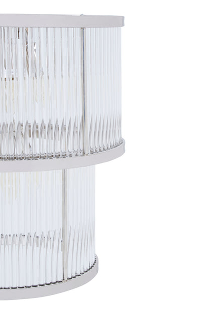 Deco 2 Tier Nickel Finish Glass Chandelier