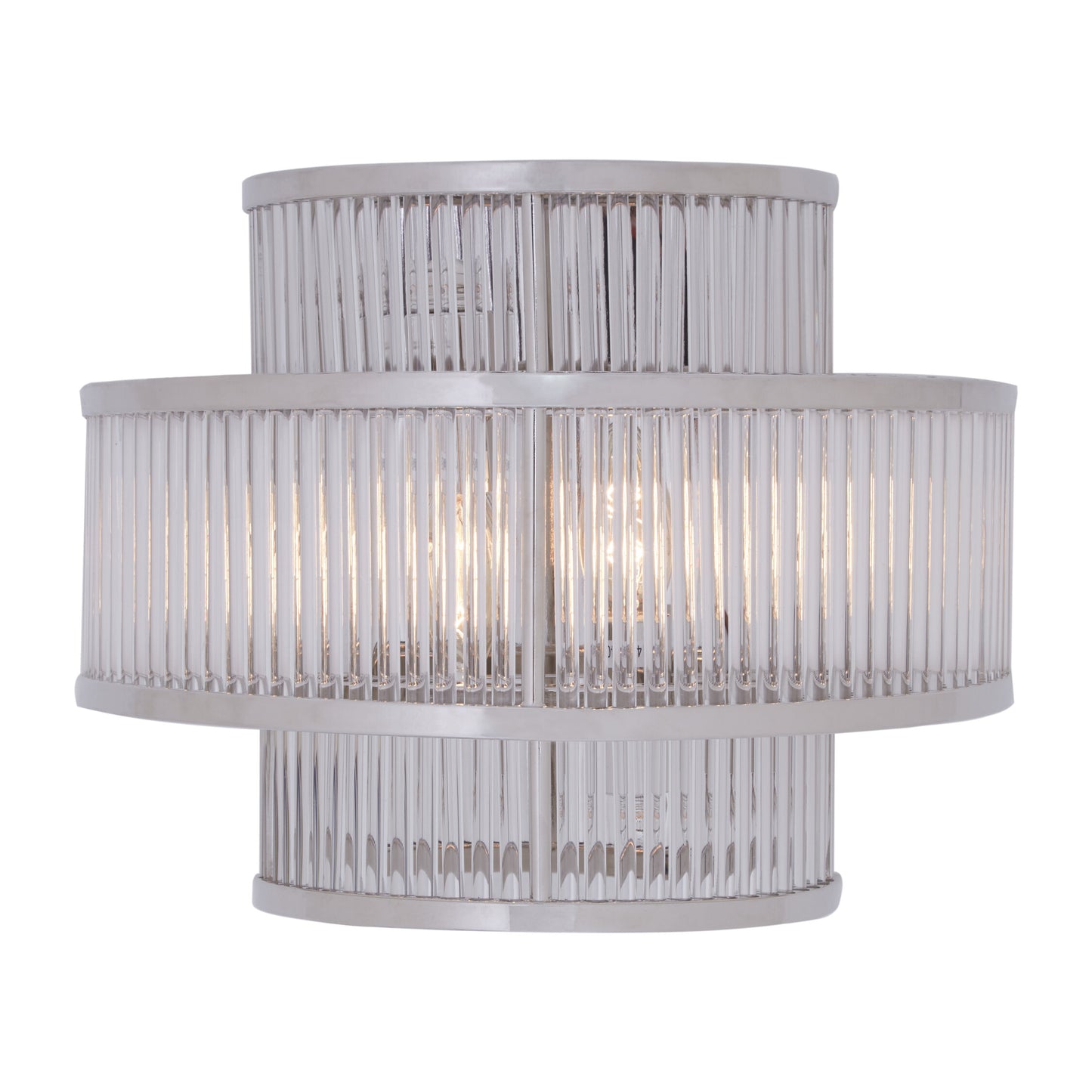 Deco 3 Tier Nickel Finish Glass Wall Light