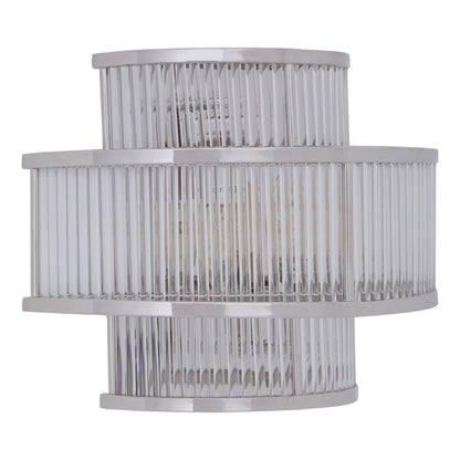 Deco 3 Tier Nickel Finish Glass Wall Light