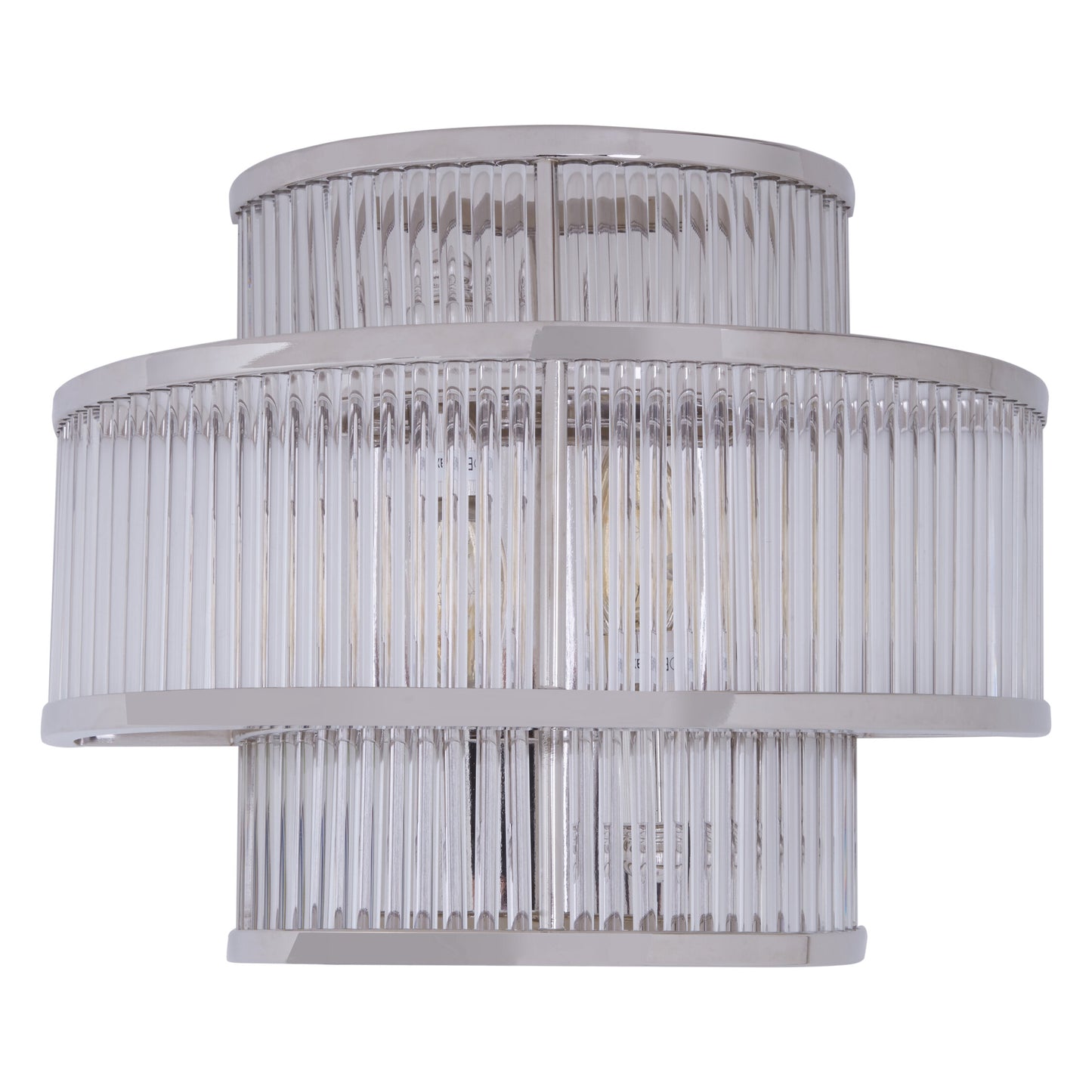Deco 3 Tier Nickel Finish Glass Wall Light