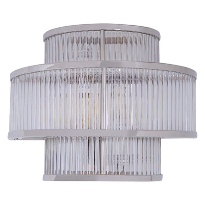 Deco 3 Tier Nickel Finish Glass Wall Light