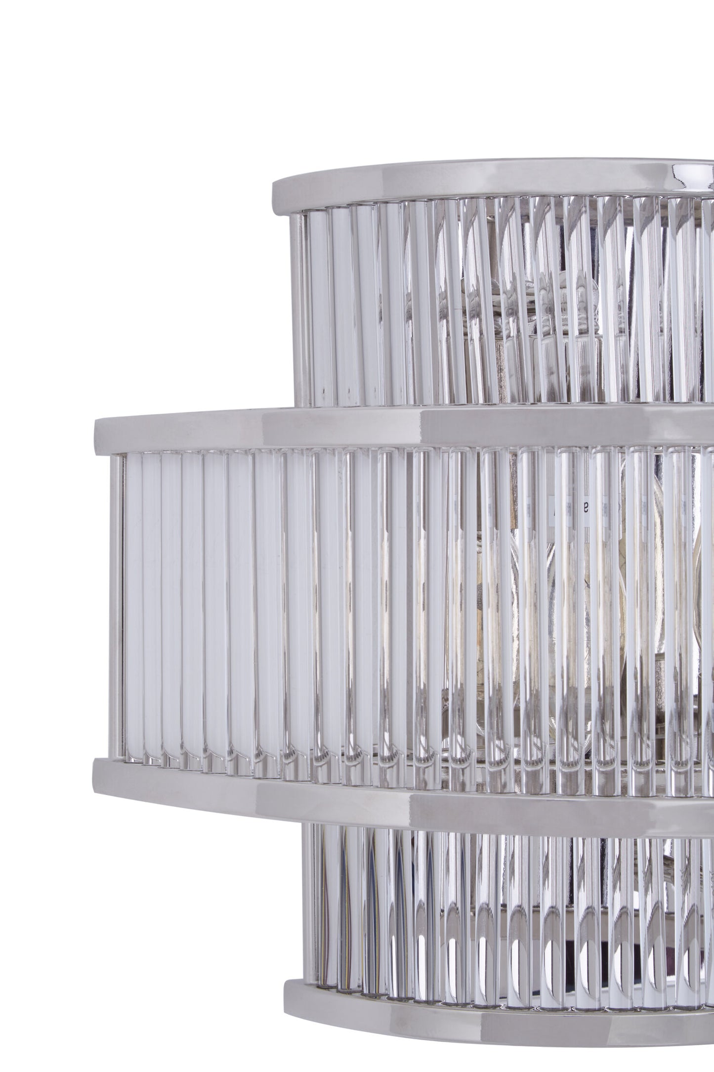 Deco 3 Tier Nickel Finish Glass Wall Light