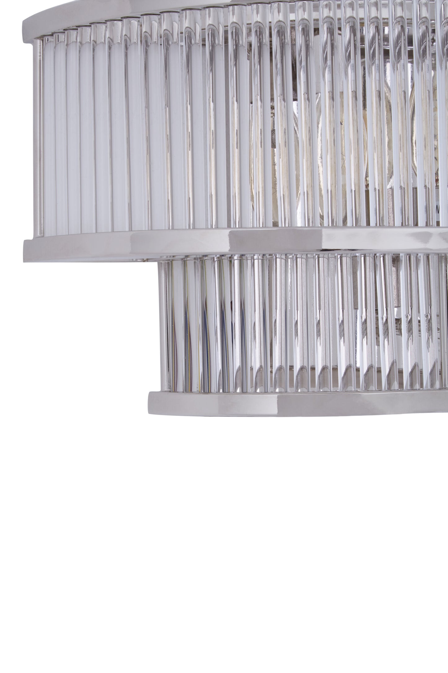 Deco 3 Tier Nickel Finish Glass Wall Light