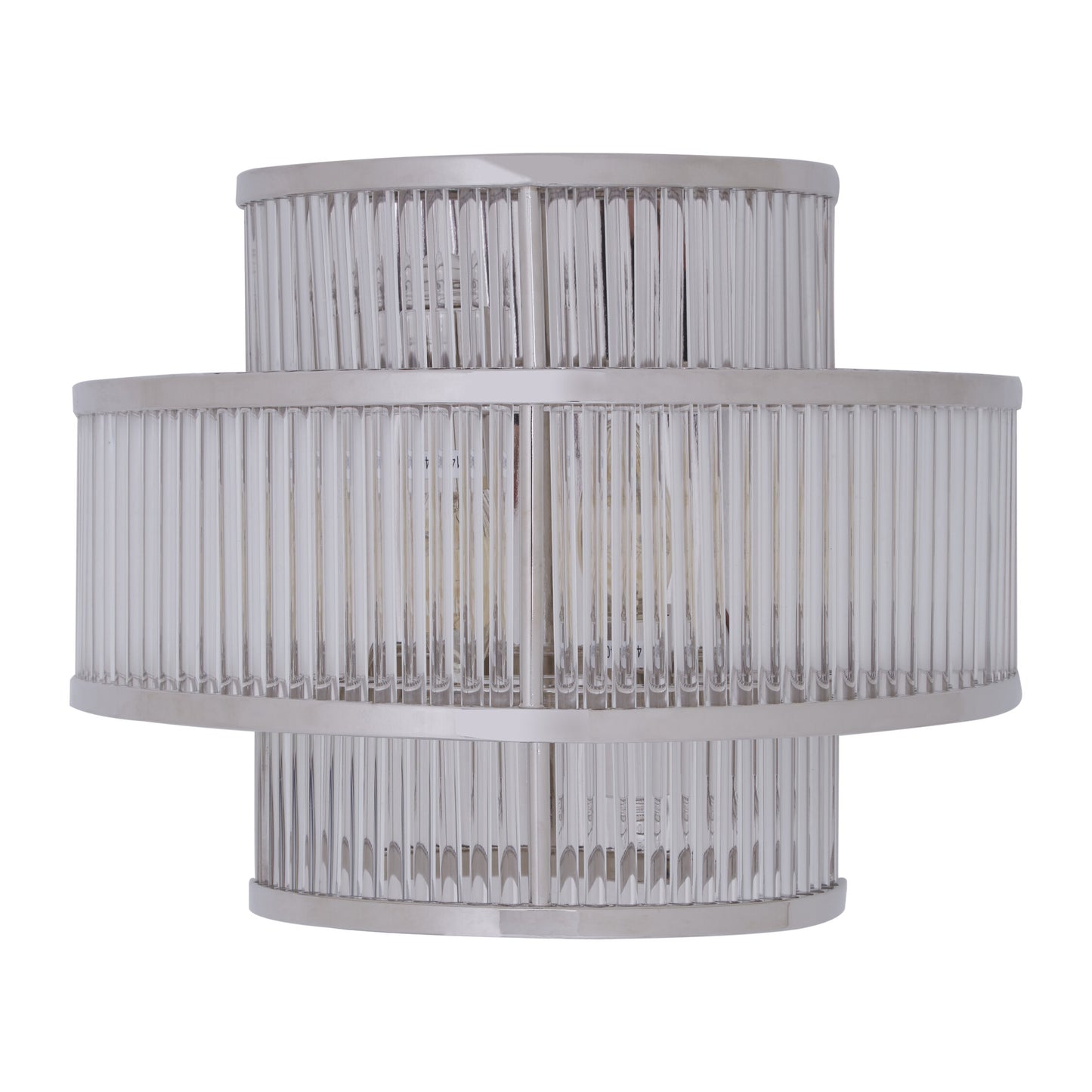 Deco 3 Tier Nickel Finish Glass Wall Light