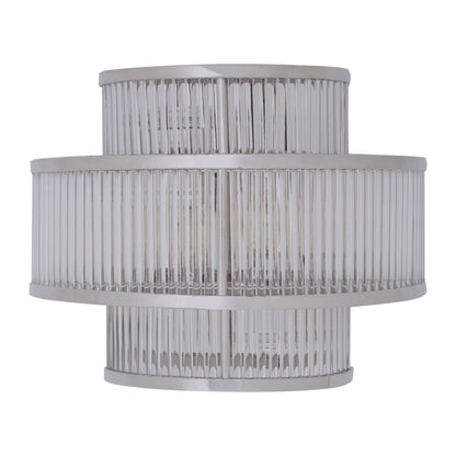 Deco 3 Tier Nickel Finish Glass Wall Light