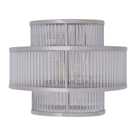 Deco 3 Tier Nickel Finish Glass Wall Light