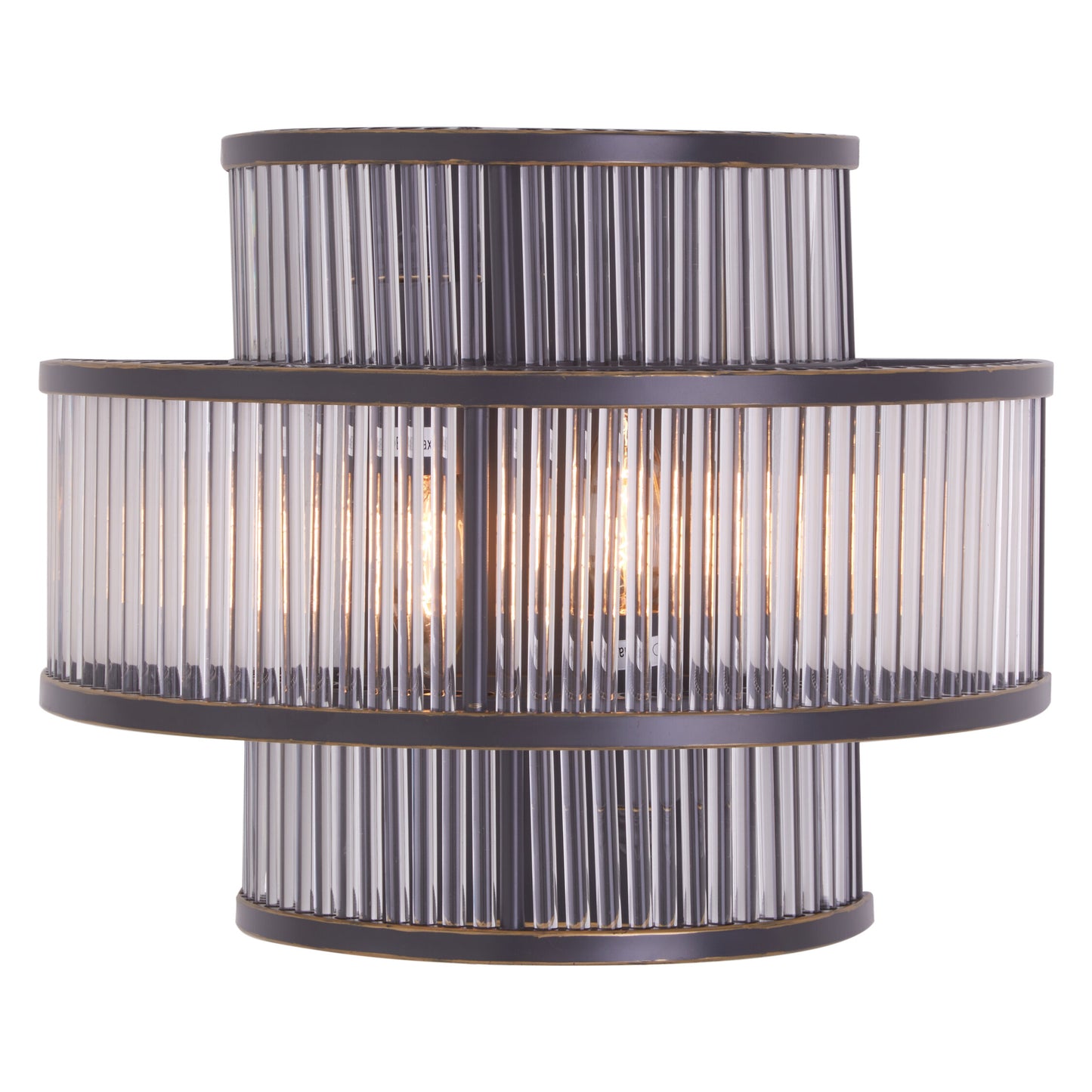 Deco 3 Tier Black Finish Glass Wall Light
