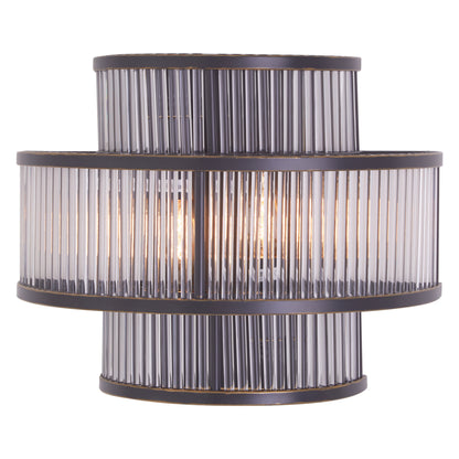 Deco 3 Tier Black Finish Glass Wall Light