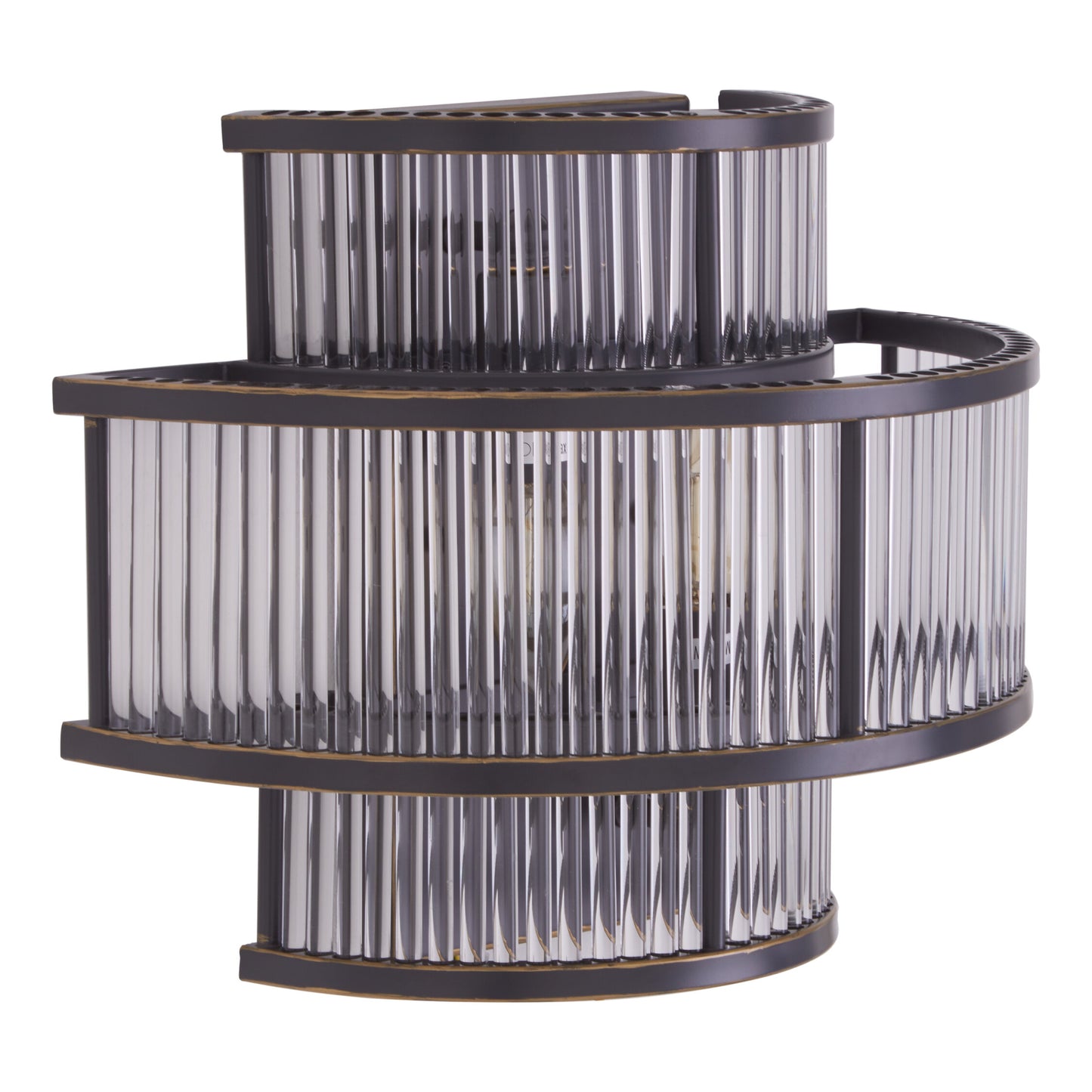 Deco 3 Tier Black Finish Glass Wall Light