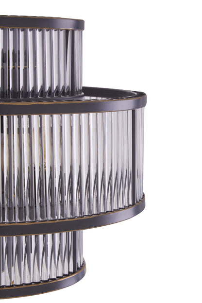 Deco 3 Tier Black Finish Glass Wall Light