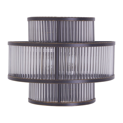 Deco 3 Tier Black Finish Glass Wall Light