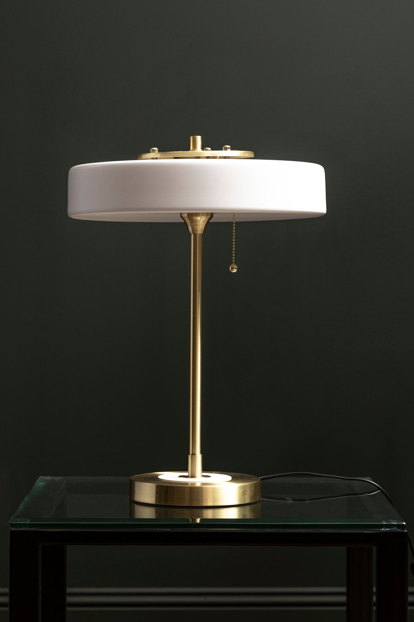 Drew White Shade with Gold Finish Frame Table Lamp