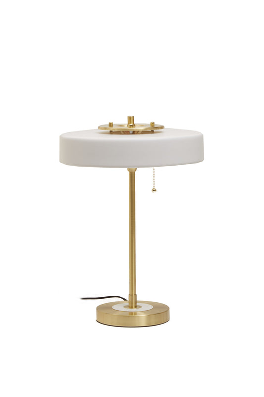 Drew White Shade with Gold Finish Frame Table Lamp