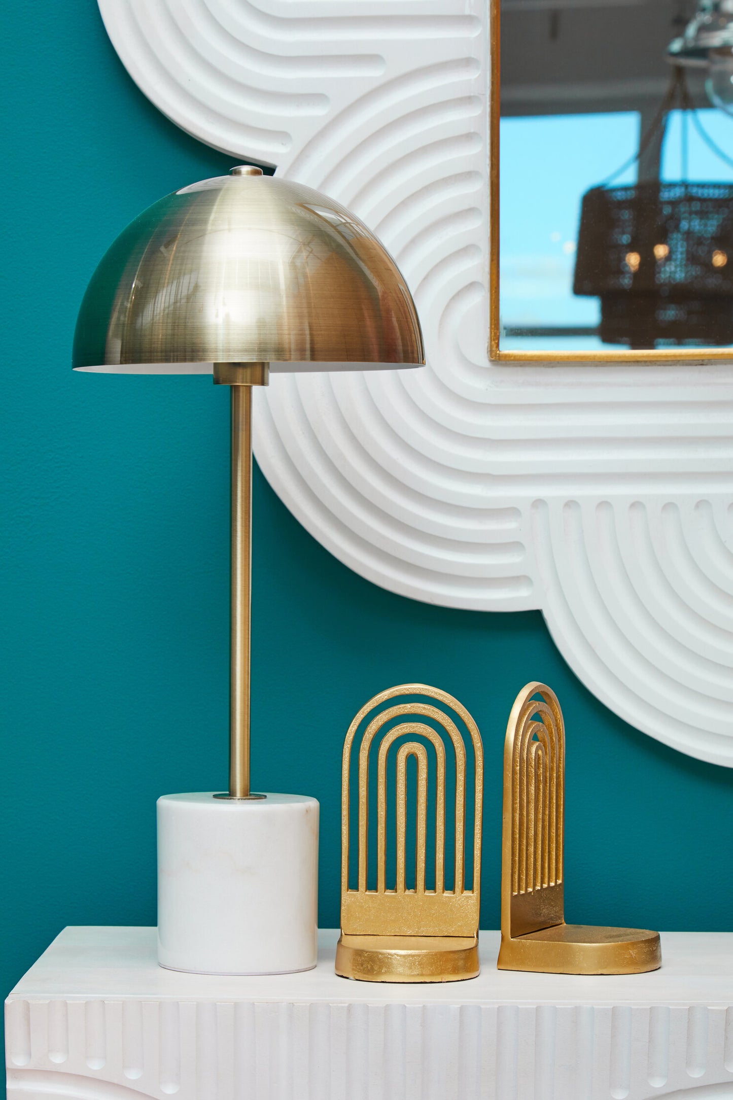 Jaxon Table Lamp with White Marble Base