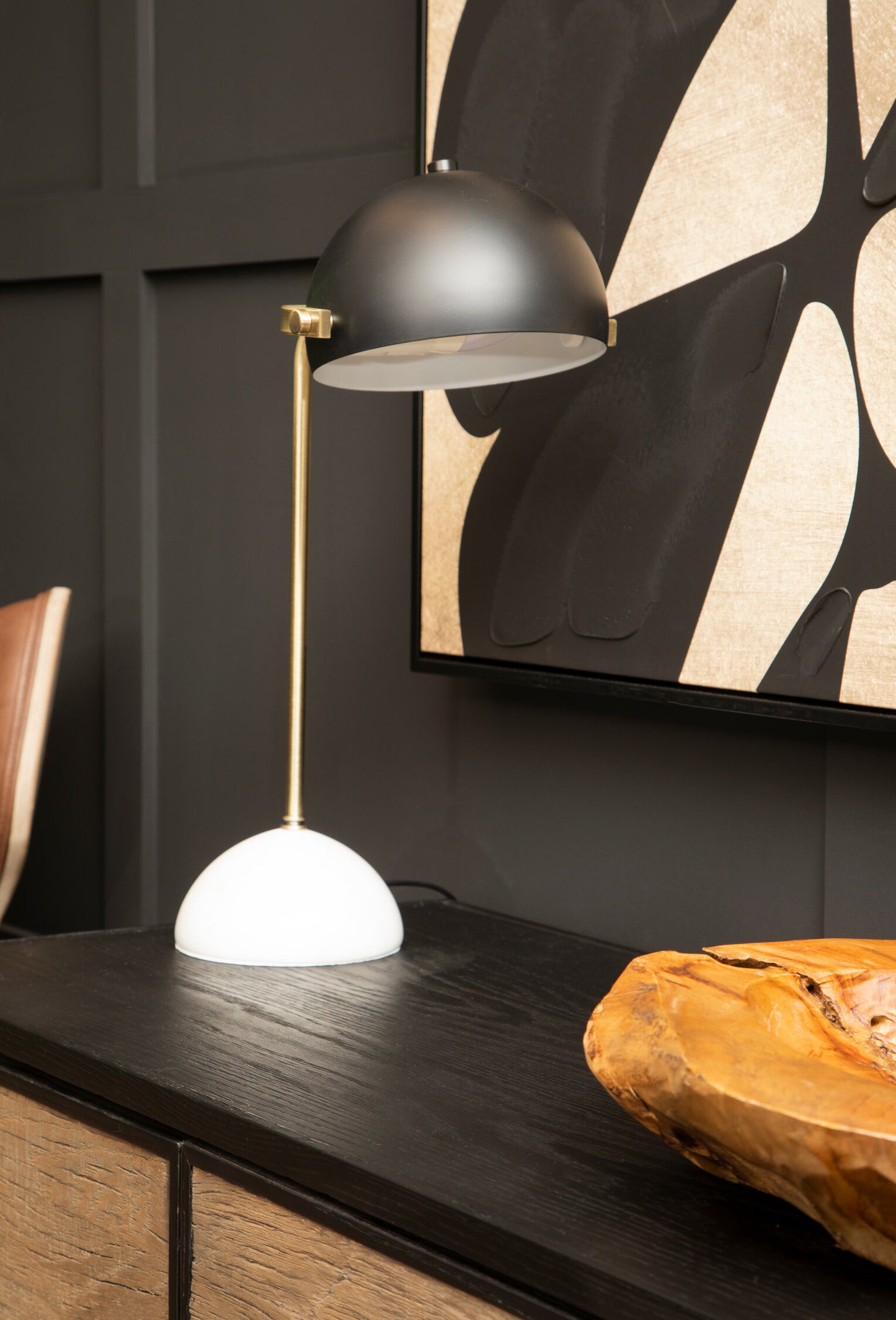 Jaxon Brass Finish Table Lamp with Marble Base