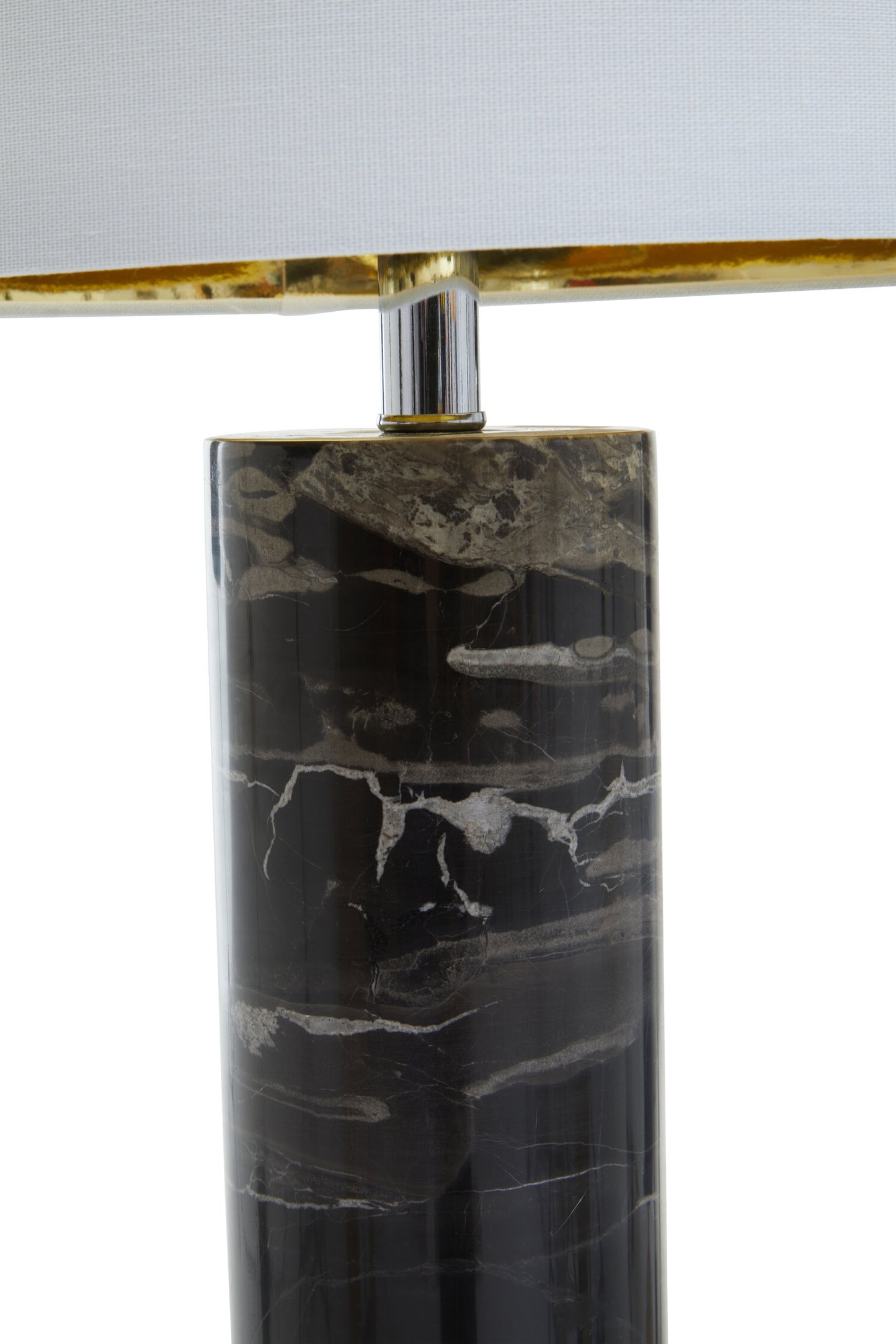 Maverick Black Marble Chrome Mid-Century Table Lamp