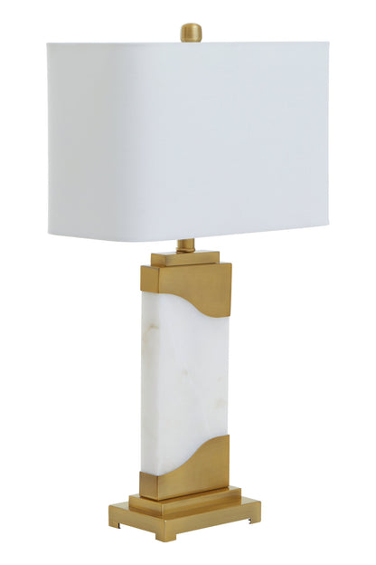 Athena White Marble Gold Geometric Table Lamp