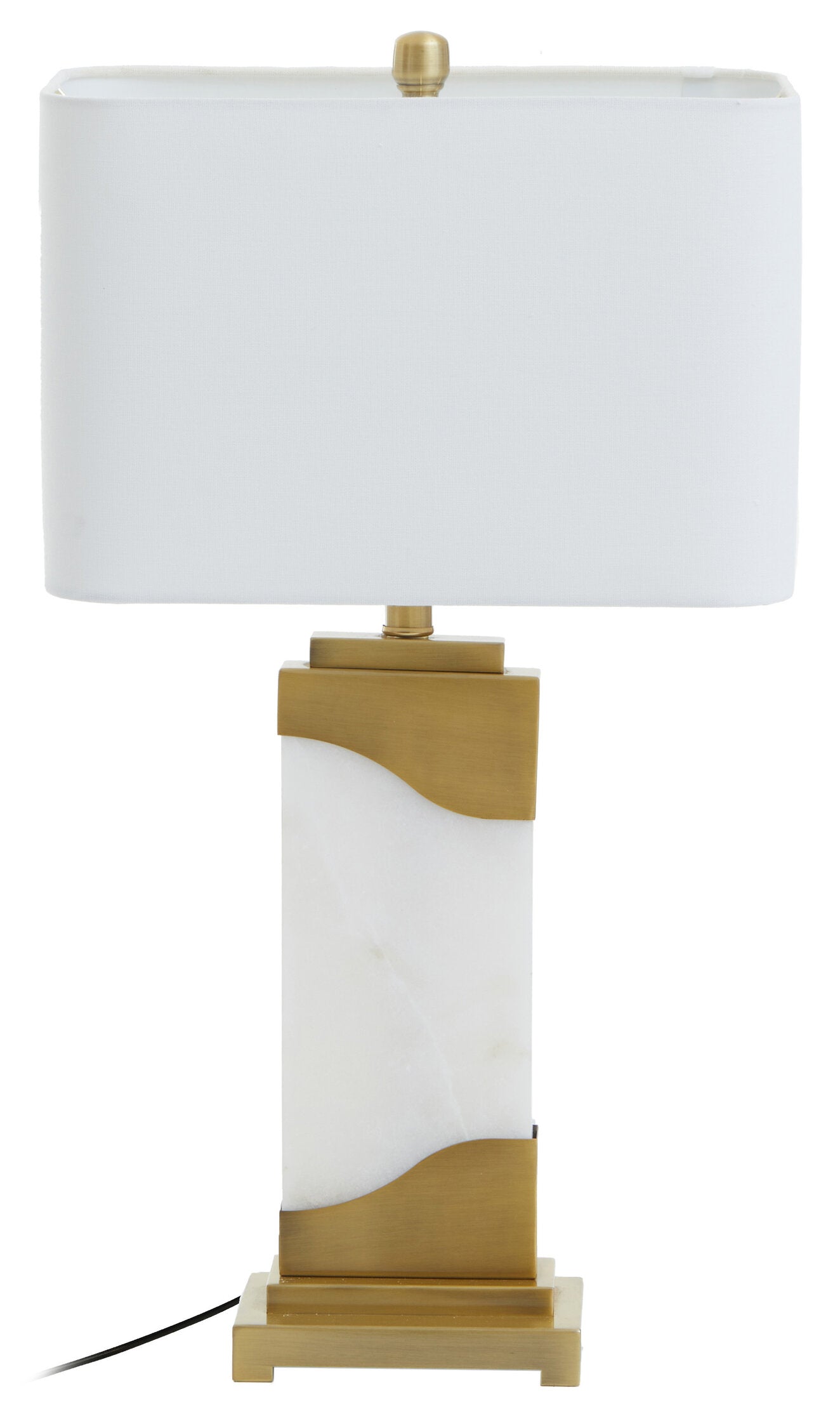 Athena White Marble Gold Geometric Table Lamp