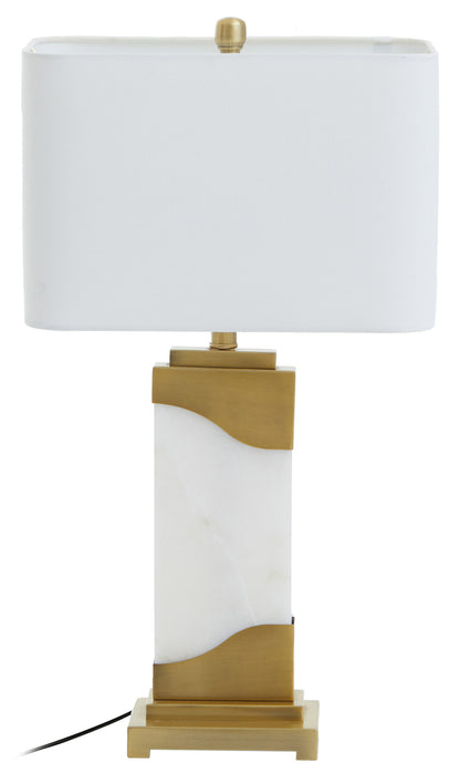 Athena White Marble Gold Geometric Table Lamp
