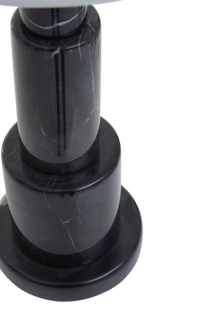Victoria Black Marble Ivory Shade Modern Table Lamp