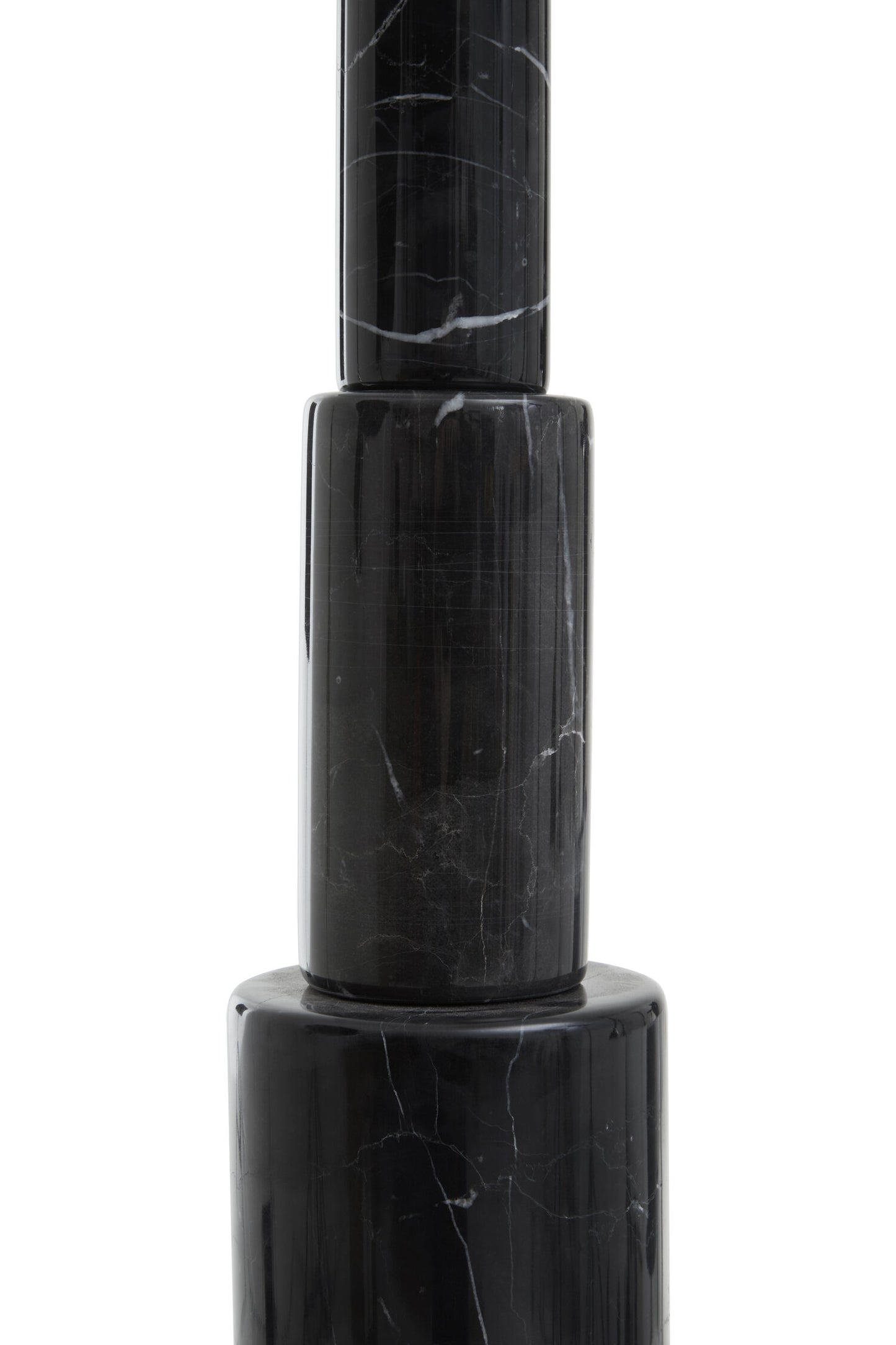Victoria Black Marble Ivory Shade Modern Table Lamp