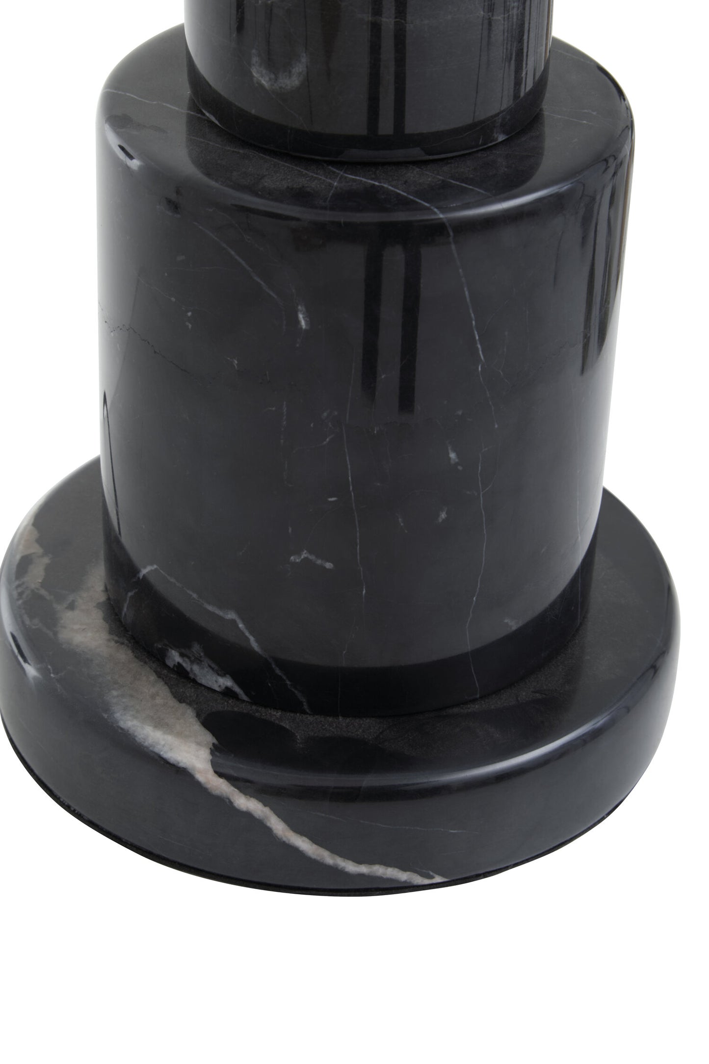 Victoria Black Marble Ivory Shade Modern Table Lamp