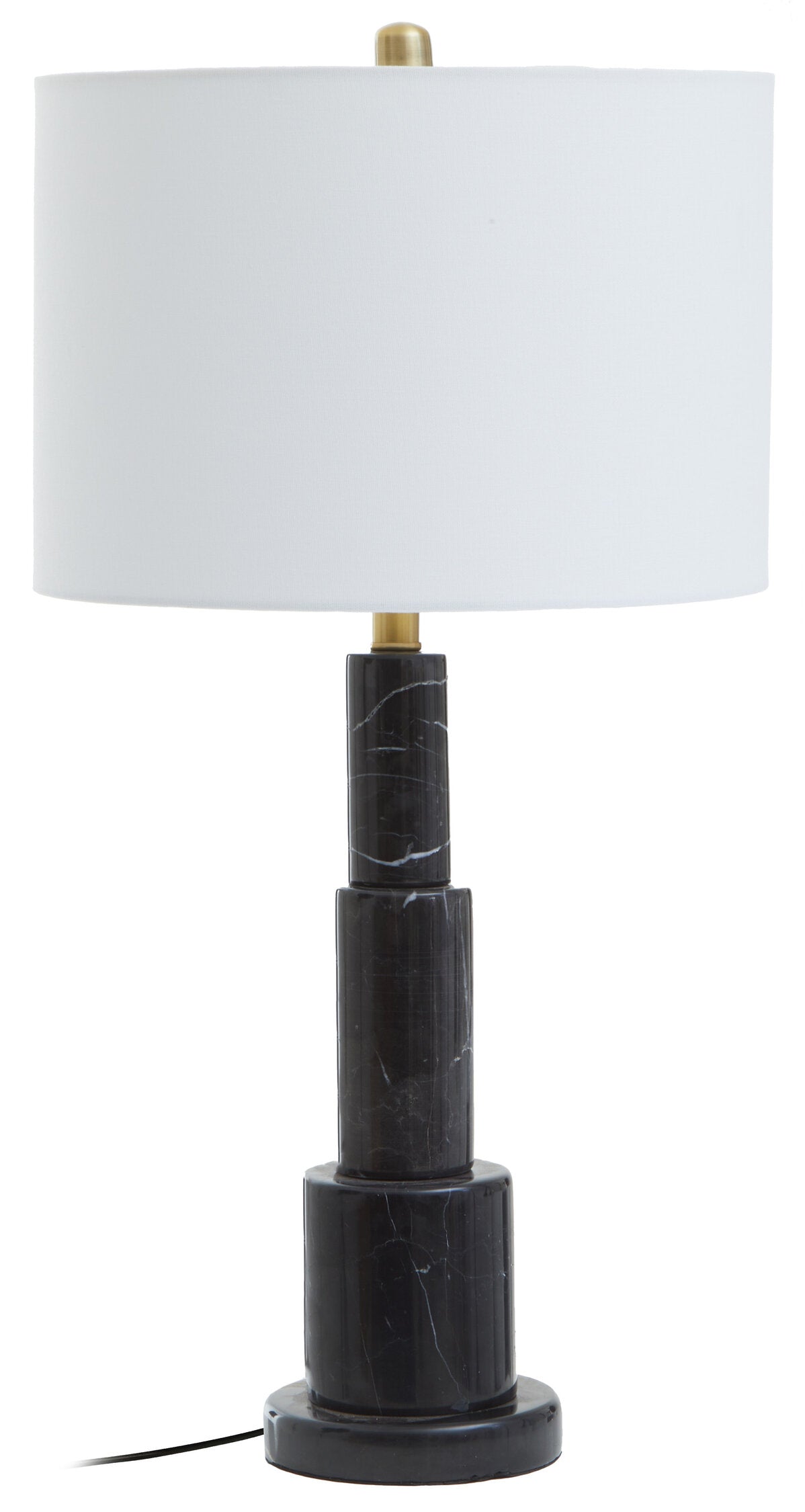 Victoria Black Marble Ivory Shade Modern Table Lamp | Bali & Blue