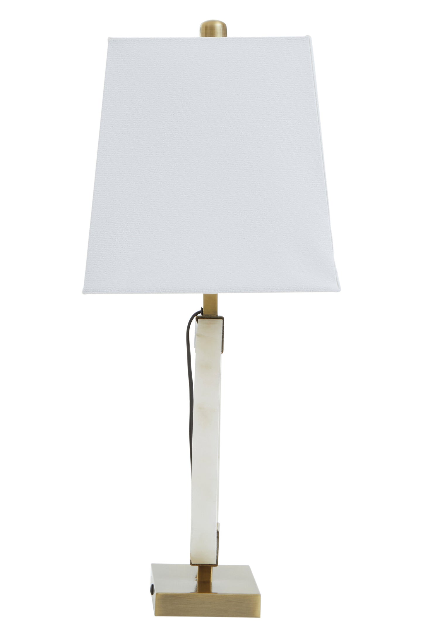 Brooke Circular Marble Table Lamp with Ivory Shade