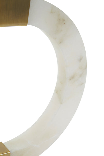 Brooke Circular Marble Table Lamp with Ivory Shade
