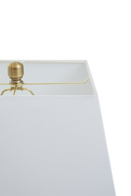 Brooke Circular Marble Table Lamp with Ivory Shade