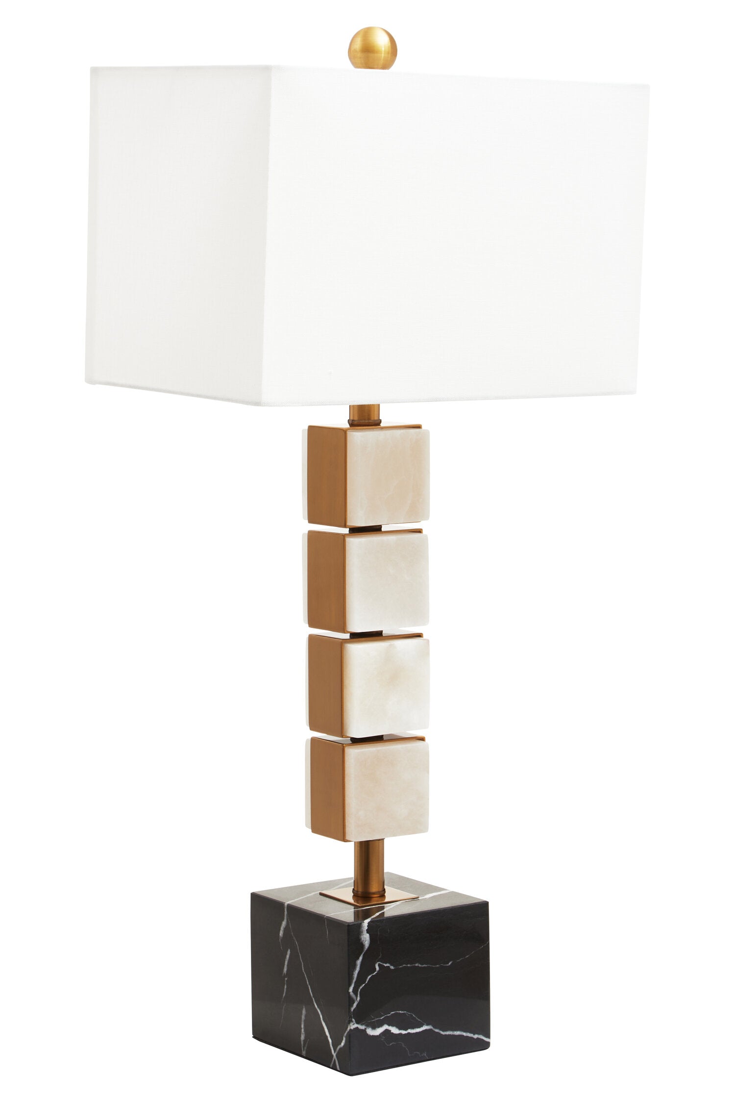 Lucia White Fabric Shade Classic Table Lamp | Bali & Blue