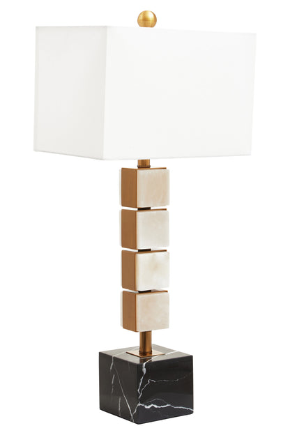 Lucia White Fabric Shade Classic Table Lamp | Bali & Blue