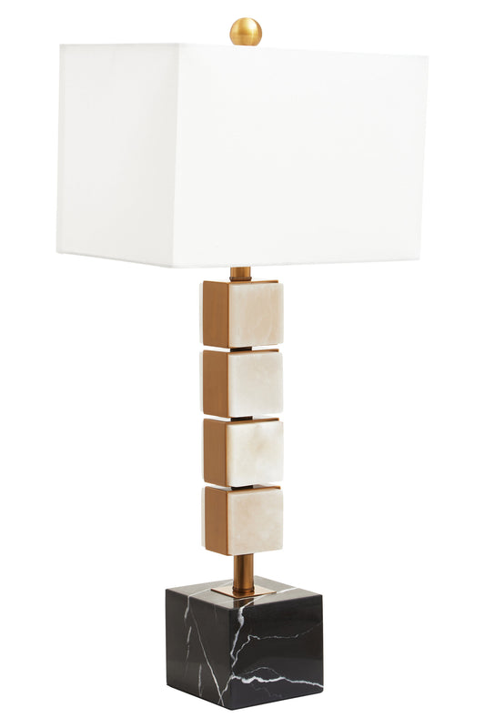 Lucia White Fabric Shade Classic Table Lamp | Bali & Blue
