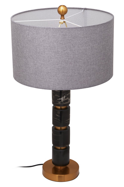 Lucia Grey Fabric Shade Classic Table Lamp | Bali & Blue