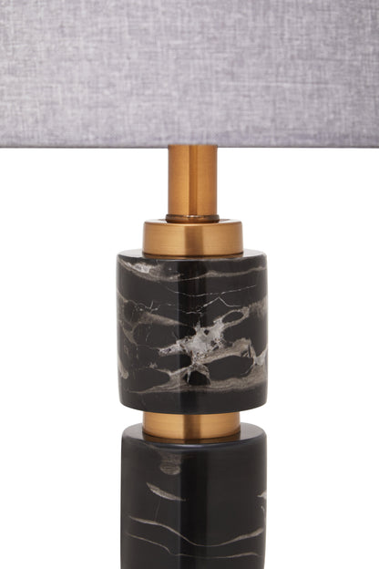 Lucia Grey Fabric Shade Classic Table Lamp